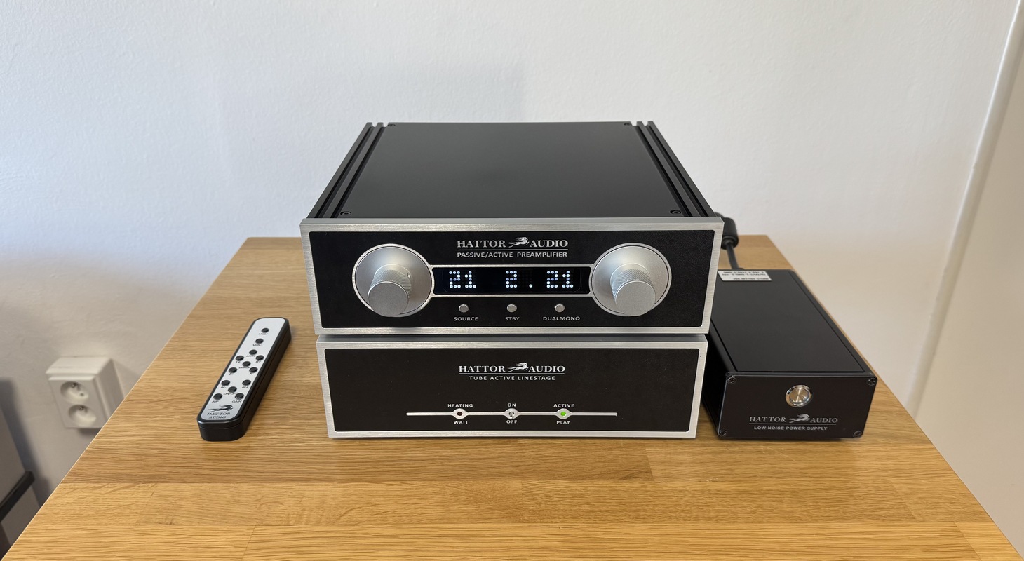 Hattor Audio The Big Dual mono Preamp a Tube Active Stage High-End Audio analogový předzesilovač - set
