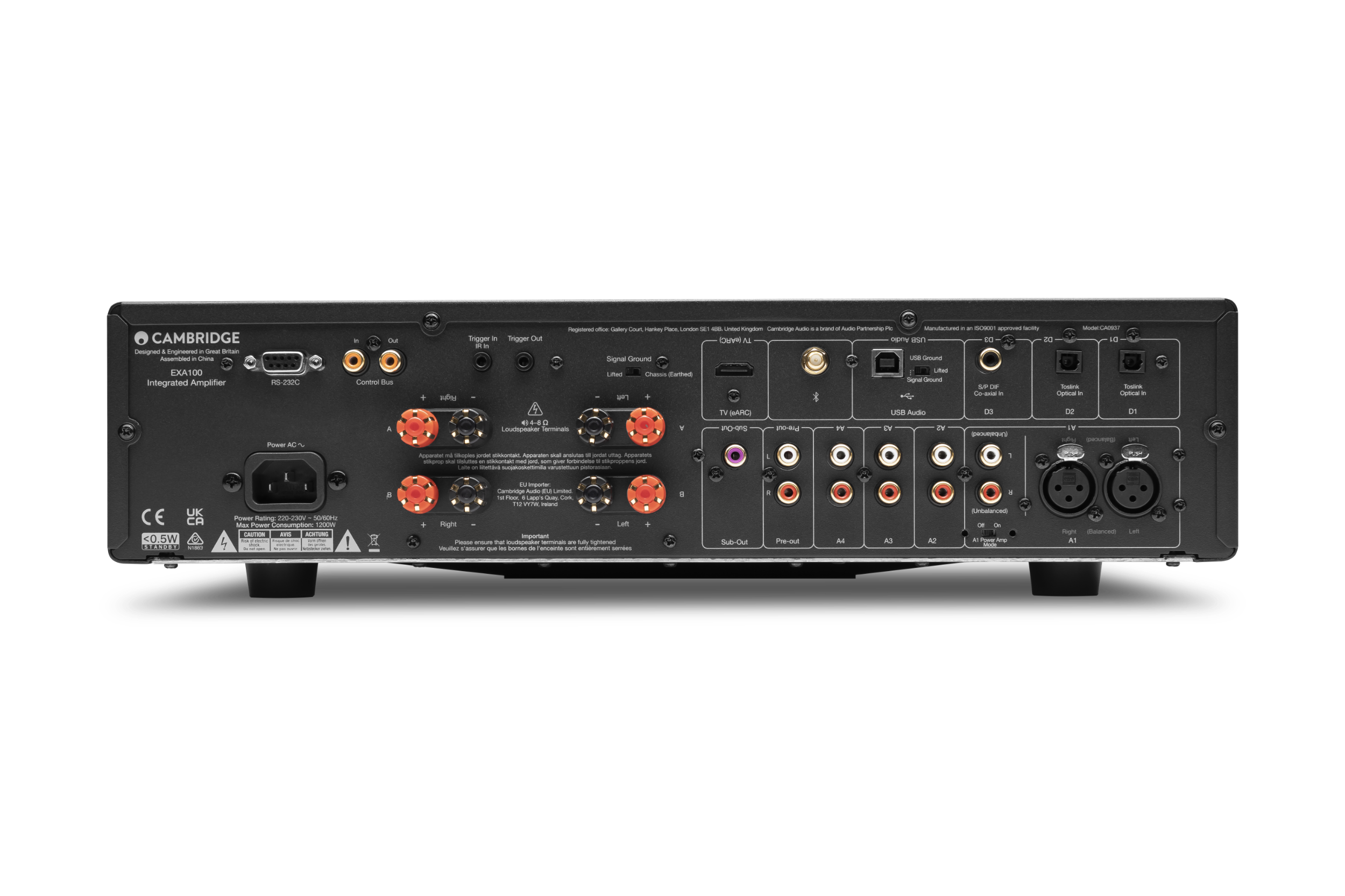 Cambridge Audio EXA100 High-End Audio integrovaný zesilovač, DAC lunární šedá