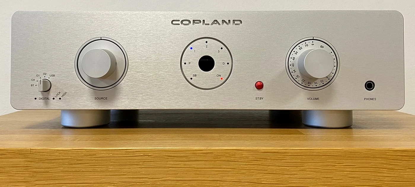 Copland CSA 70 High-End Audio integrovaný zesilovač, phono/gramofonový MM předzesilovač a převodník/DAC stříbrný