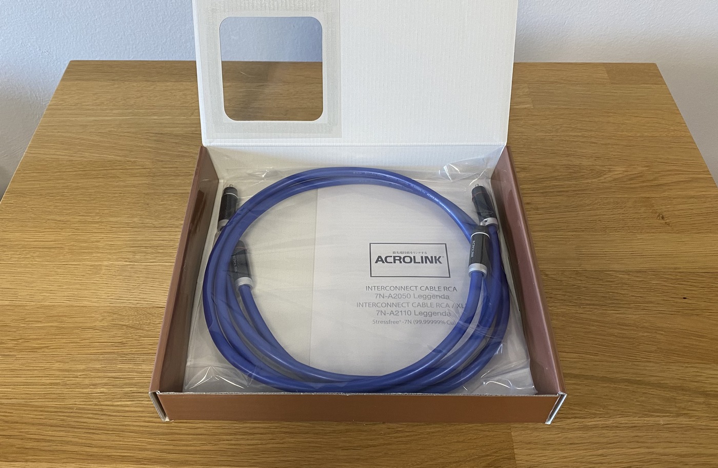 Acrolink 7N-A2110 Leggenda High-End Audio analogový RCA kabel 1 m