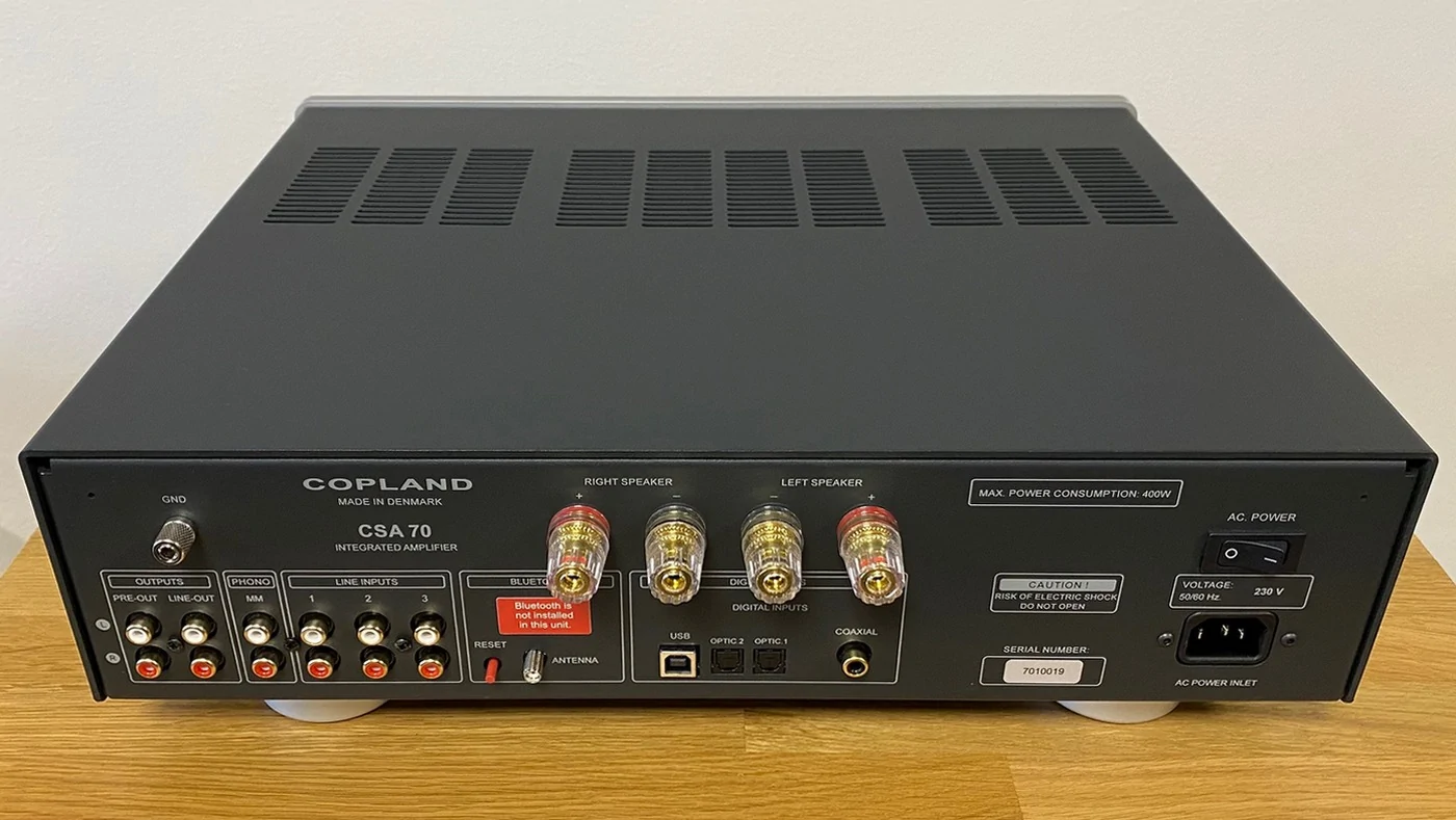 Copland CSA 70 High-End Audio integrovaný zesilovač, phono/gramofonový MM předzesilovač a převodník/DAC stříbrný