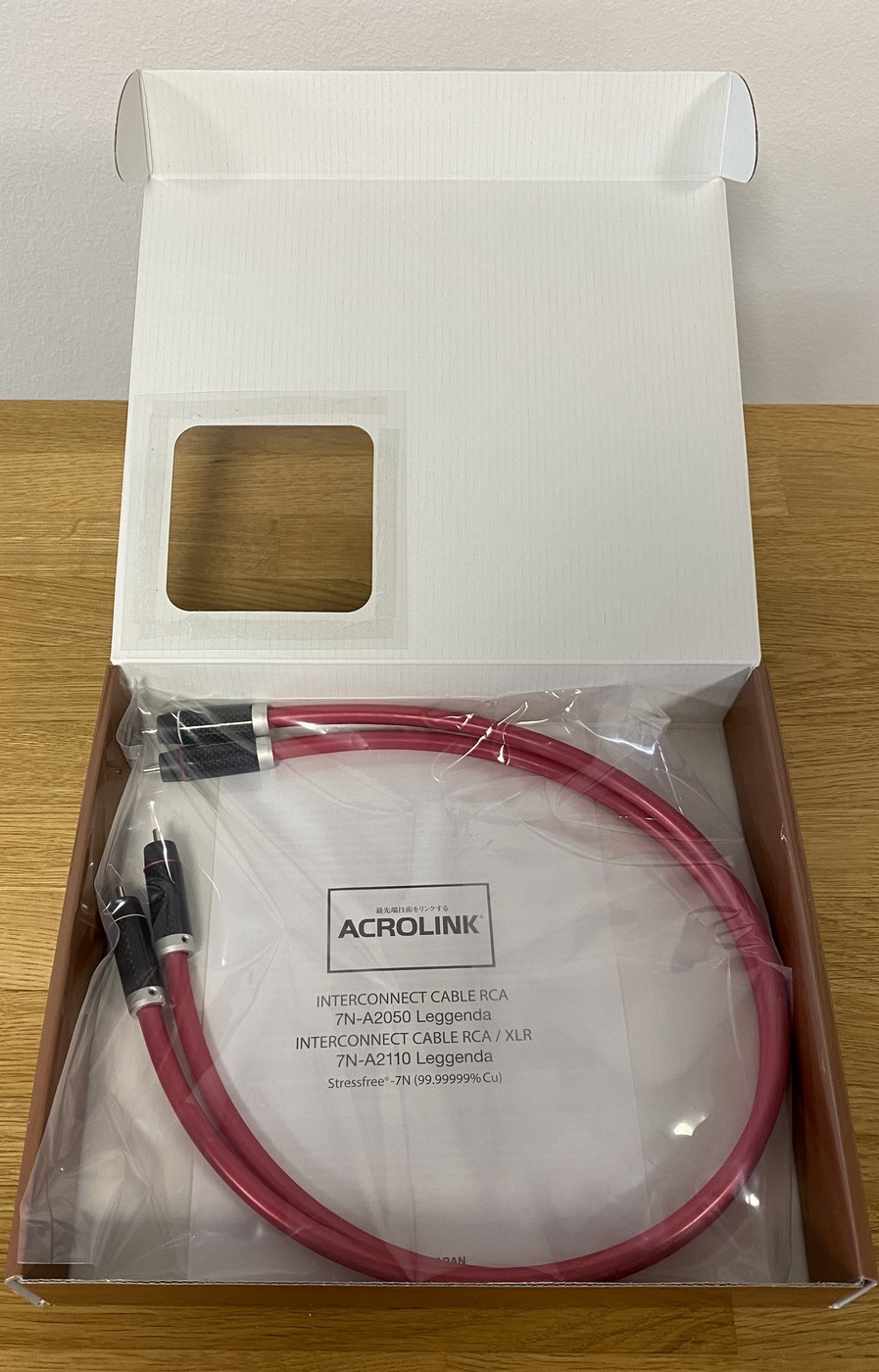 Acrolink 7N-A2050 Leggenda High-End Audio analogový RCA kabel 0,6 m